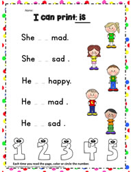 Print the sight word is